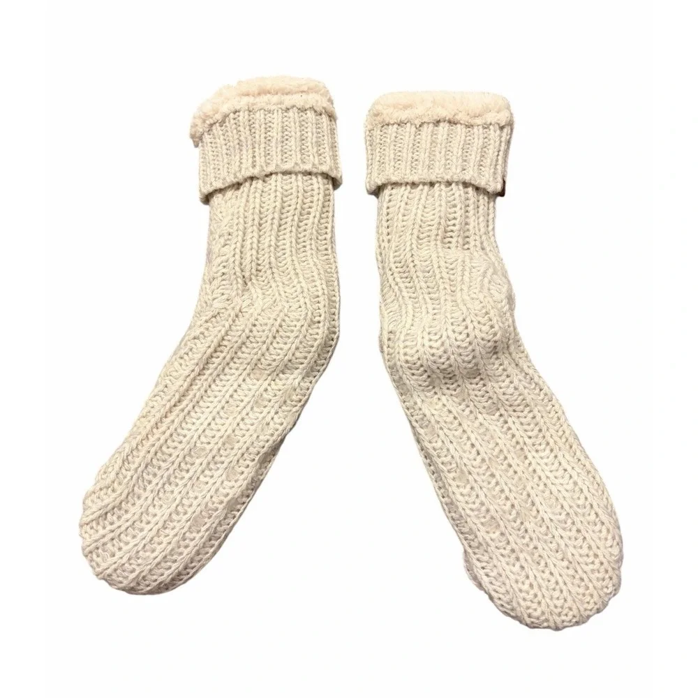 NWT Bickley And‎ Mitchell Slipper Socks Knit Linen Twist